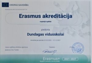 Erasmus akreditācijas Dundagas vidusskola